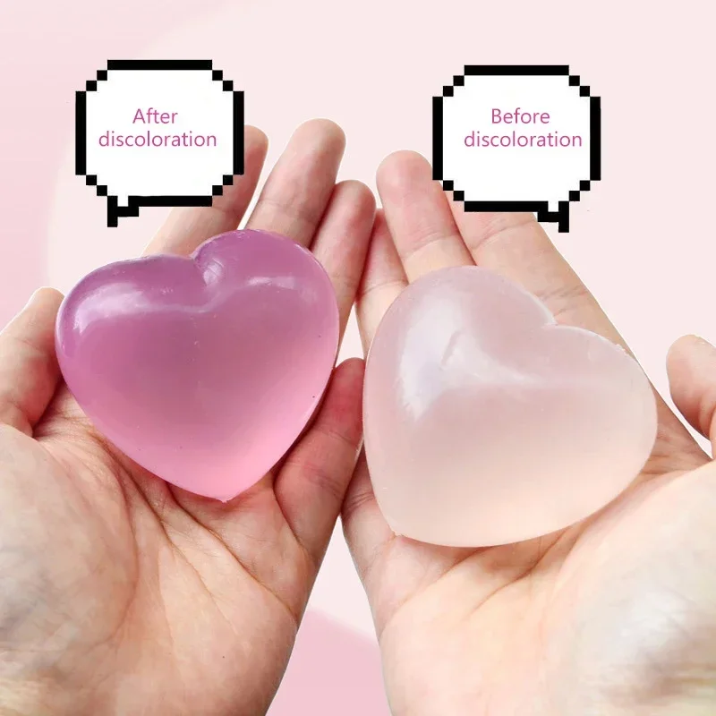 Kids Maltose Cute Change Color Heart Squeeze Toy  Anti-stress Vent Ball Slow Rebound Relieves Stress Toys Adult Gift