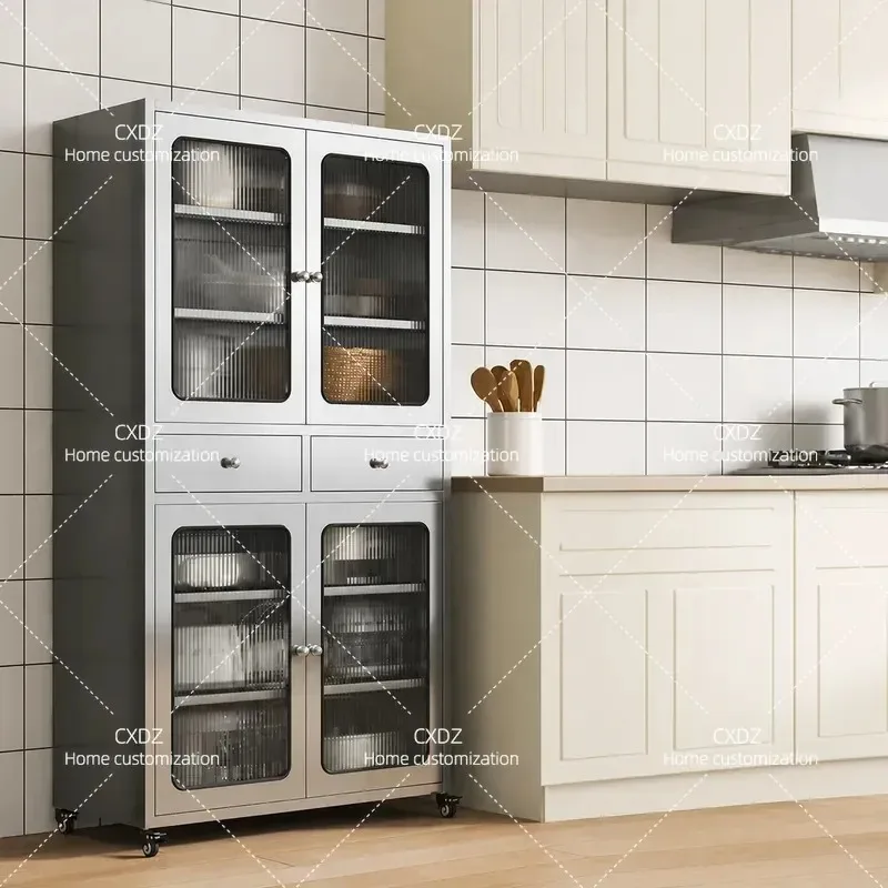 304 Stainless Steel Bowl Plate Cabinet Dining Household Integral Multi Function Storage Kitchen Net Door Cupboard