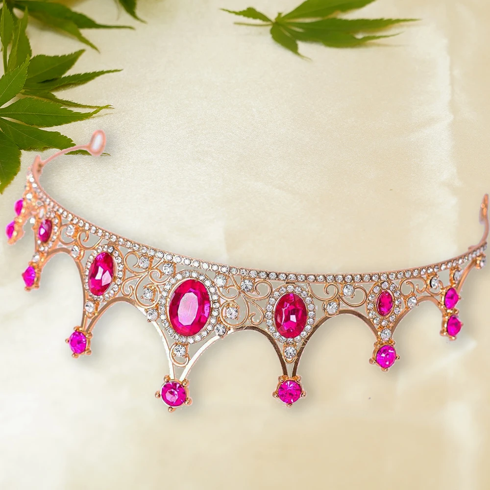 غطاء رأس تاج كريستال باروكي للنساء، إكسسوار شعر لحفلات الزفاف على شكل تاج العروس