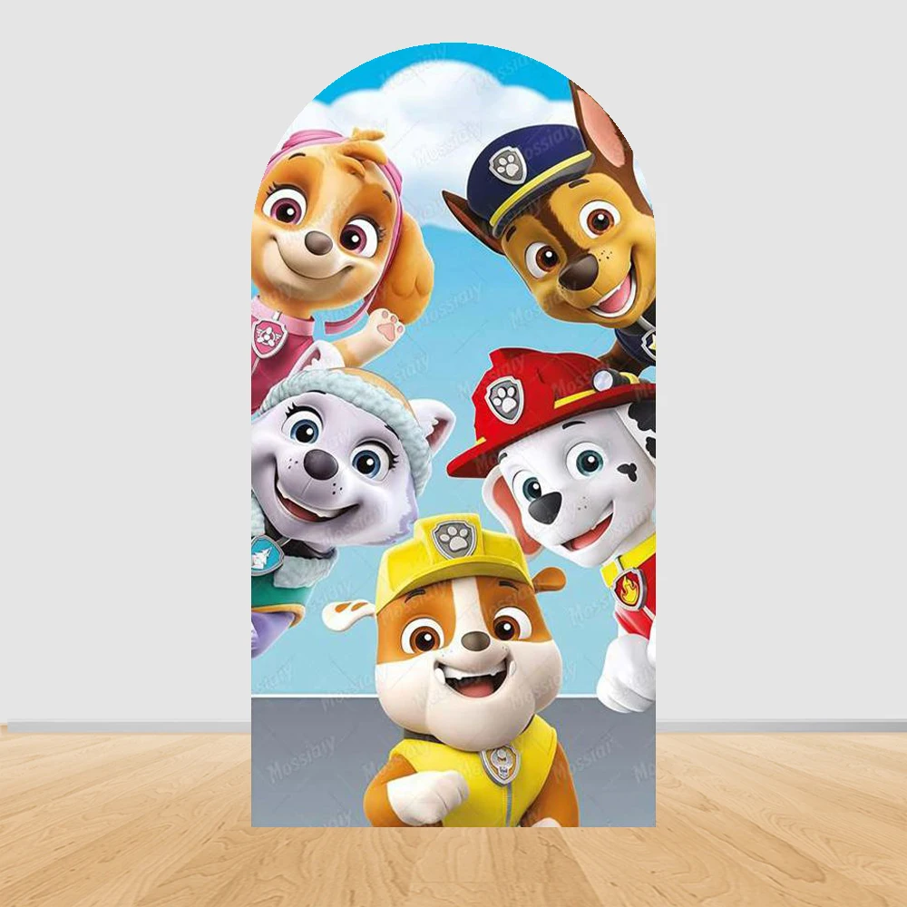 Paw Patrol Arch Backdrop Cover Kids Boy Girl Birthday Party Decoration Baby Shower Background Wall Ryder Chase Skye Tower Banner
