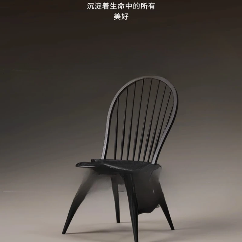 中世のダイニングチェア フレンチドレッシングチェア 小さなアメリカンブラックリビングルーム