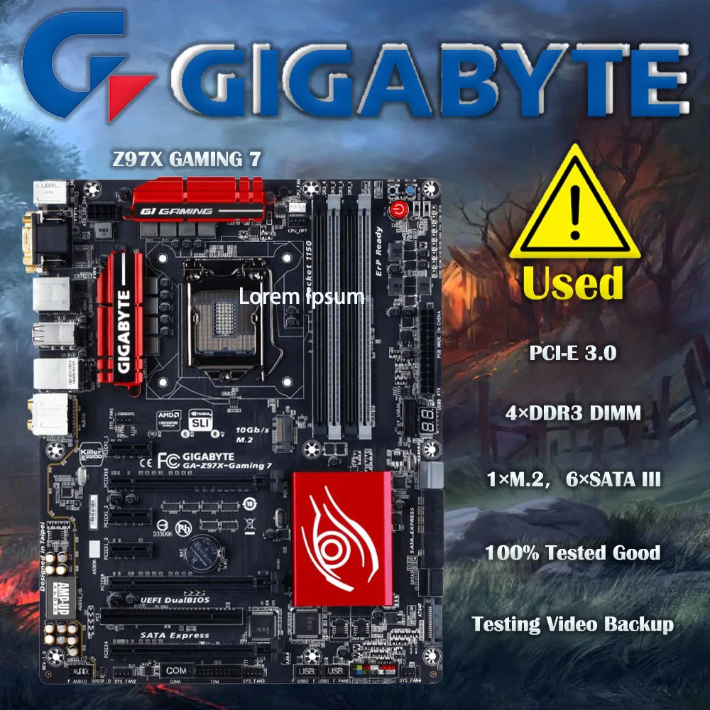 

Gigabyte Z97X GAMING 7 Computer USB3.0 SATAIII Motherboard LGA 1150 DDR3 Z97 Desktop Mainboard