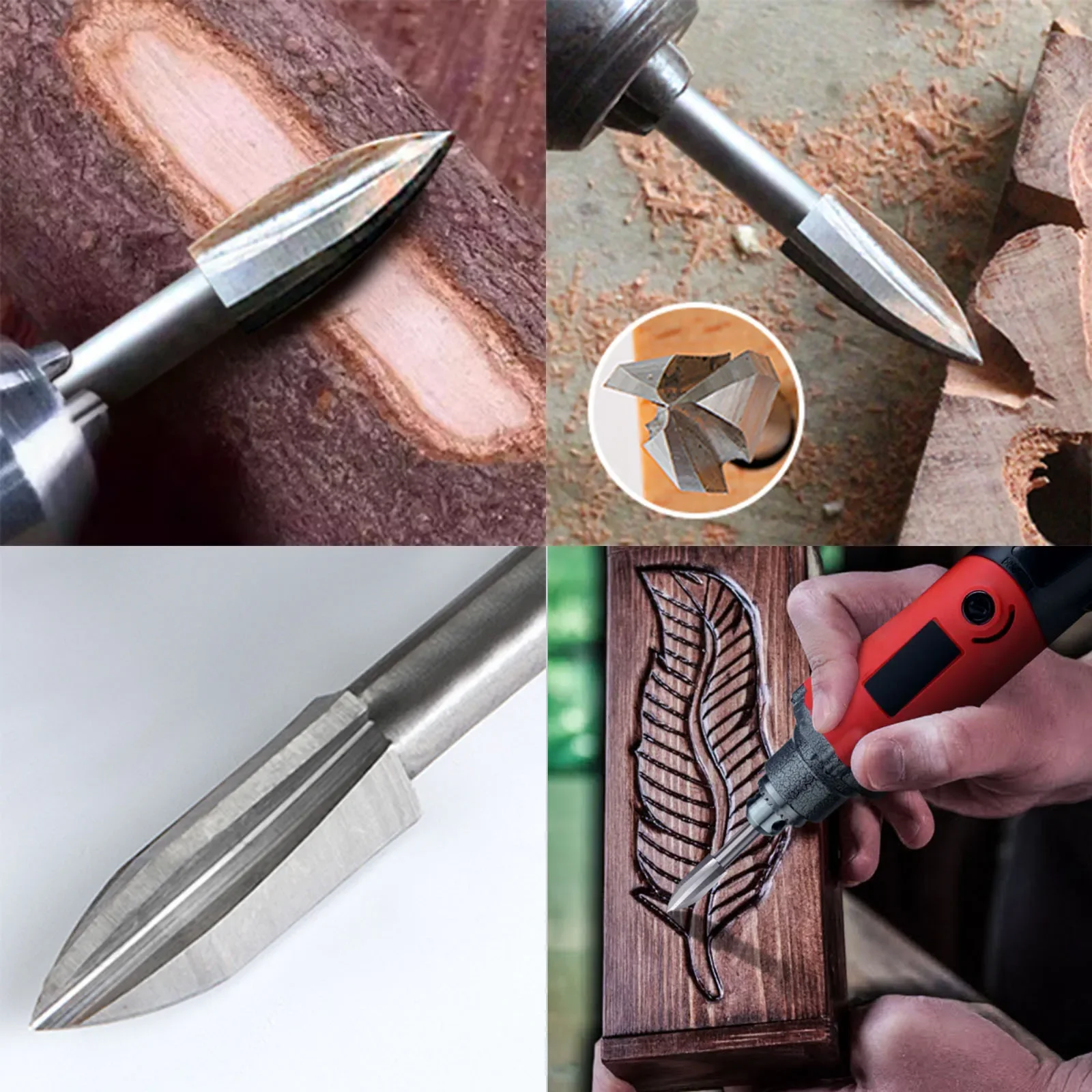 6mm Shank Wood Engraving Drill Bit White Steel Carving Drill Bit Set for Woodworking Grinding Drill Bit Carving ﻿