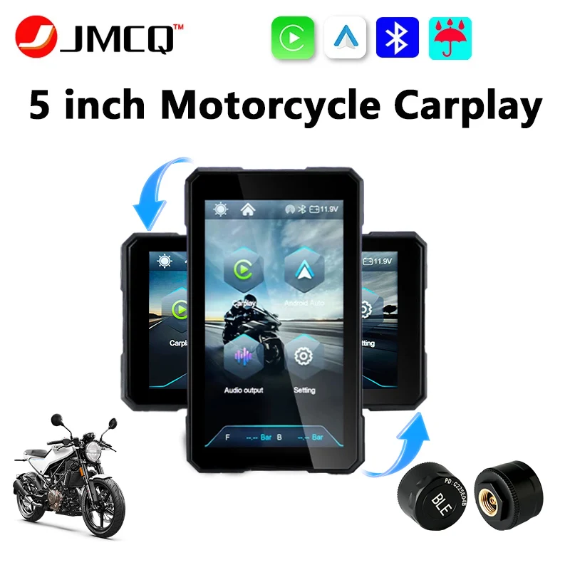 

Portable 5 inch Motorcycle GPS Navigation Wireless CarPlay Android Auto Digital Moto Monitor IPX7 Waterproof Touch Screen