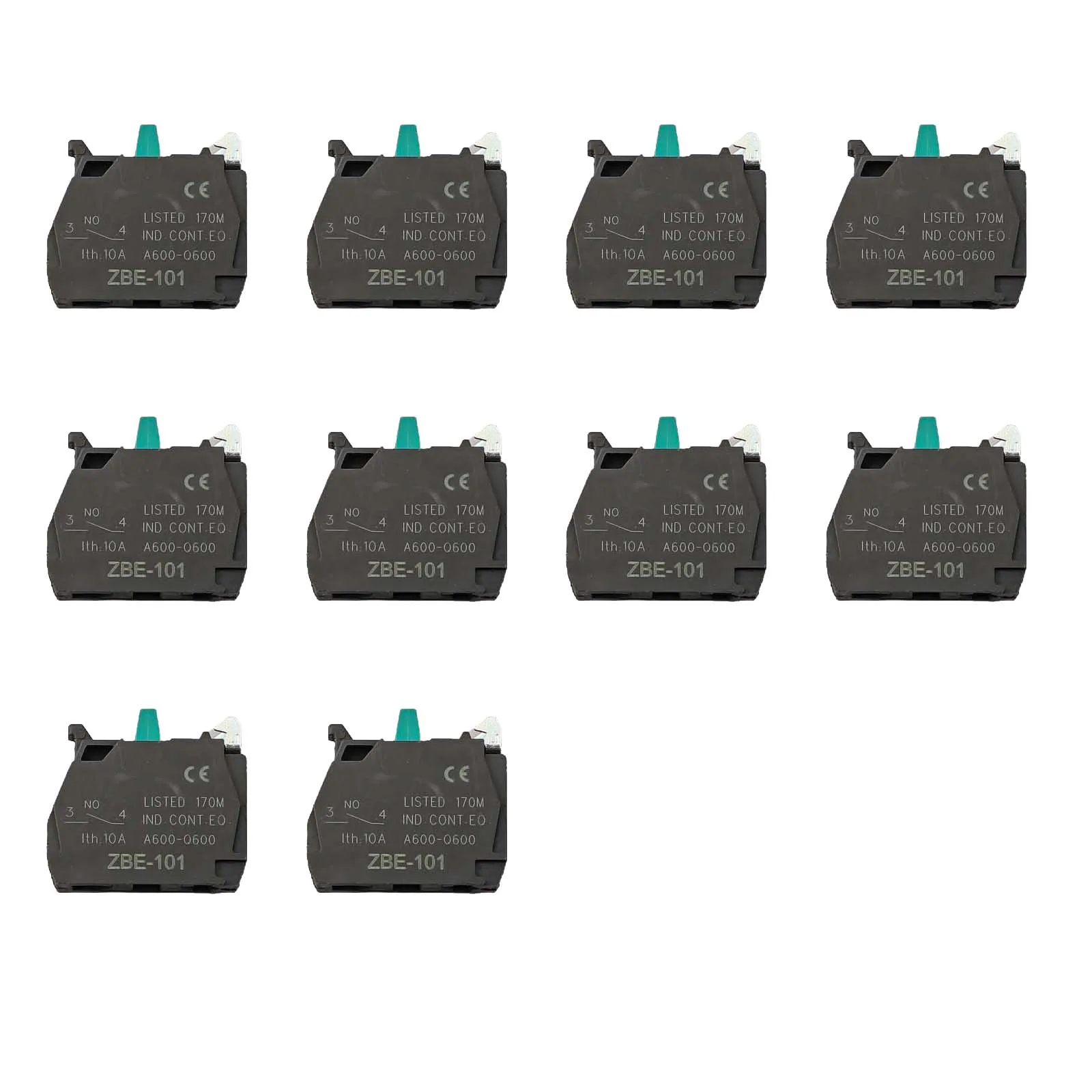 10PCS Button Switch Contact Block ZBE101 ZBE102 Single Block Screw Clamp Terminal For Fixed Terminal Point Wiring