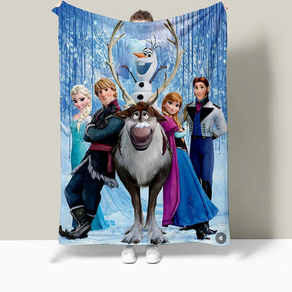 

Frozen Elsa Cartoon printed Blanket Oversized Bedding Sofa Soft Travel Warm Flannel Bedroom Blanket Children Girls Gift