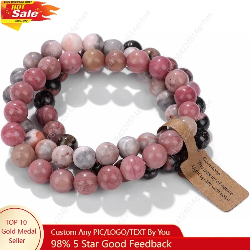 

3 PCS Healing Crystal Bracelets for Women 8mm Natural Stone Beaded Stretch Bracelet Amethyst Jewelry Gifts