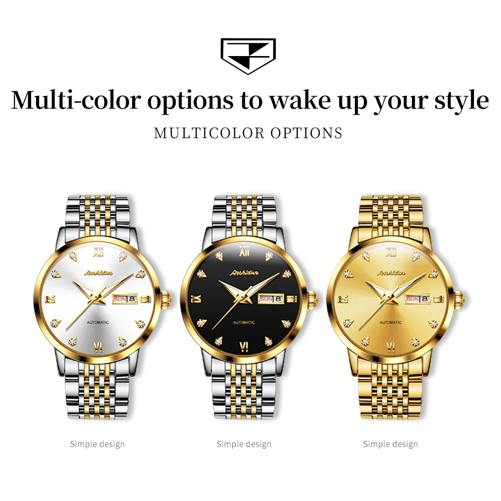 JSDUN Simple Casual Men Watch Best Selling Original Men's Wrist Watches Waterproof Luminous Automatic Mechanical Watch for Men