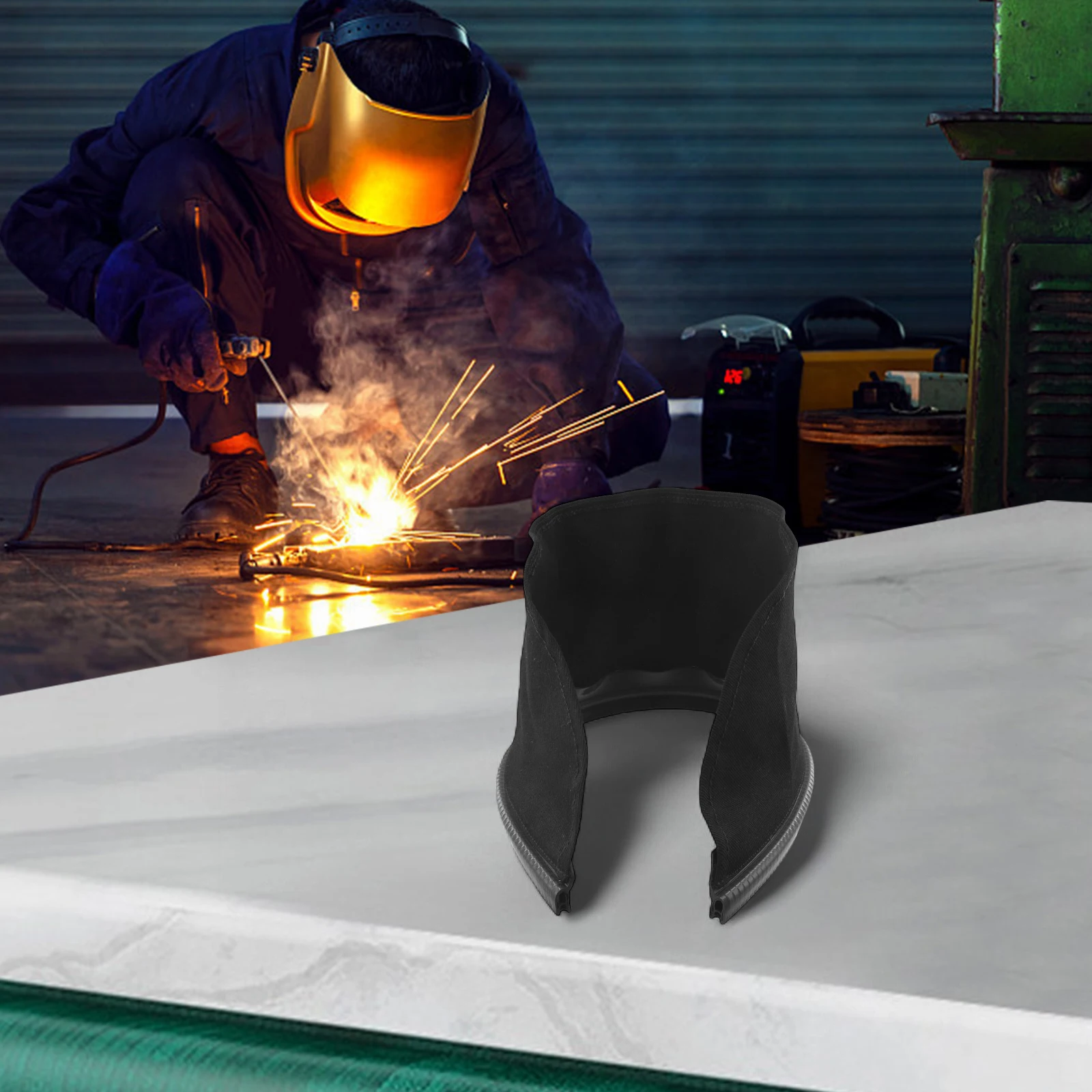 Fire Resistant Helmet Bib Protection Tool-Free Helmet Attachment Flame Retardant Bib Accommodates Different Helmets view 4