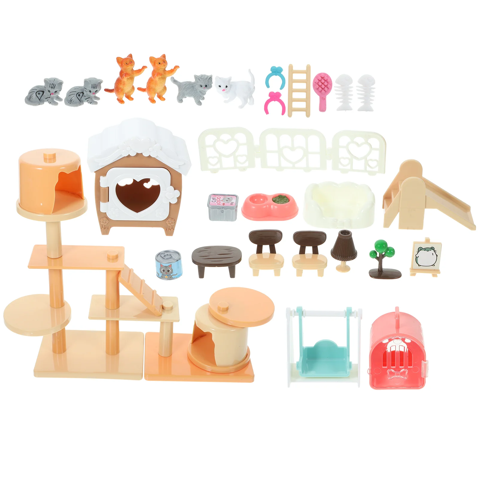 

Children's Play House Fake Pretend Cats Cute Figures Toys Toddler Kids Cognitive for Toddlers