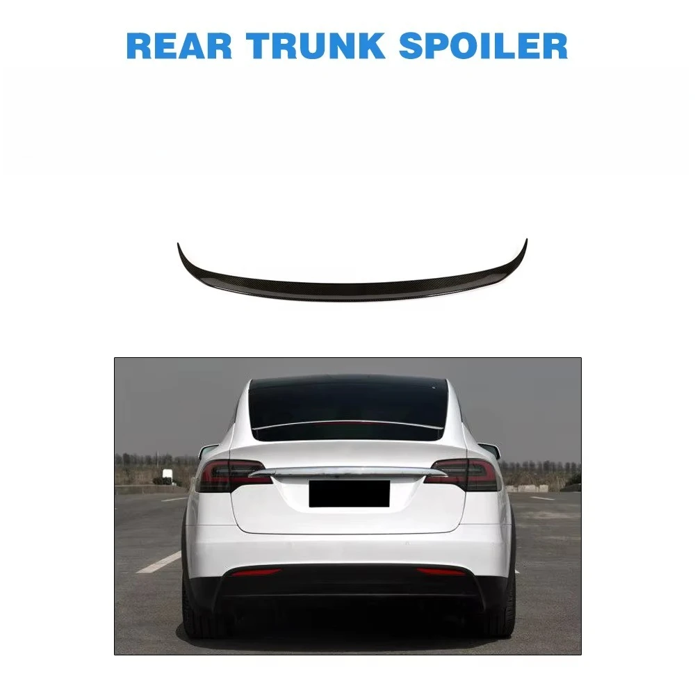 Model X Carbon Fiber Car Rear Spoiler Wing for  Model X 75D 90D P90D 100D P100D 2016-2018