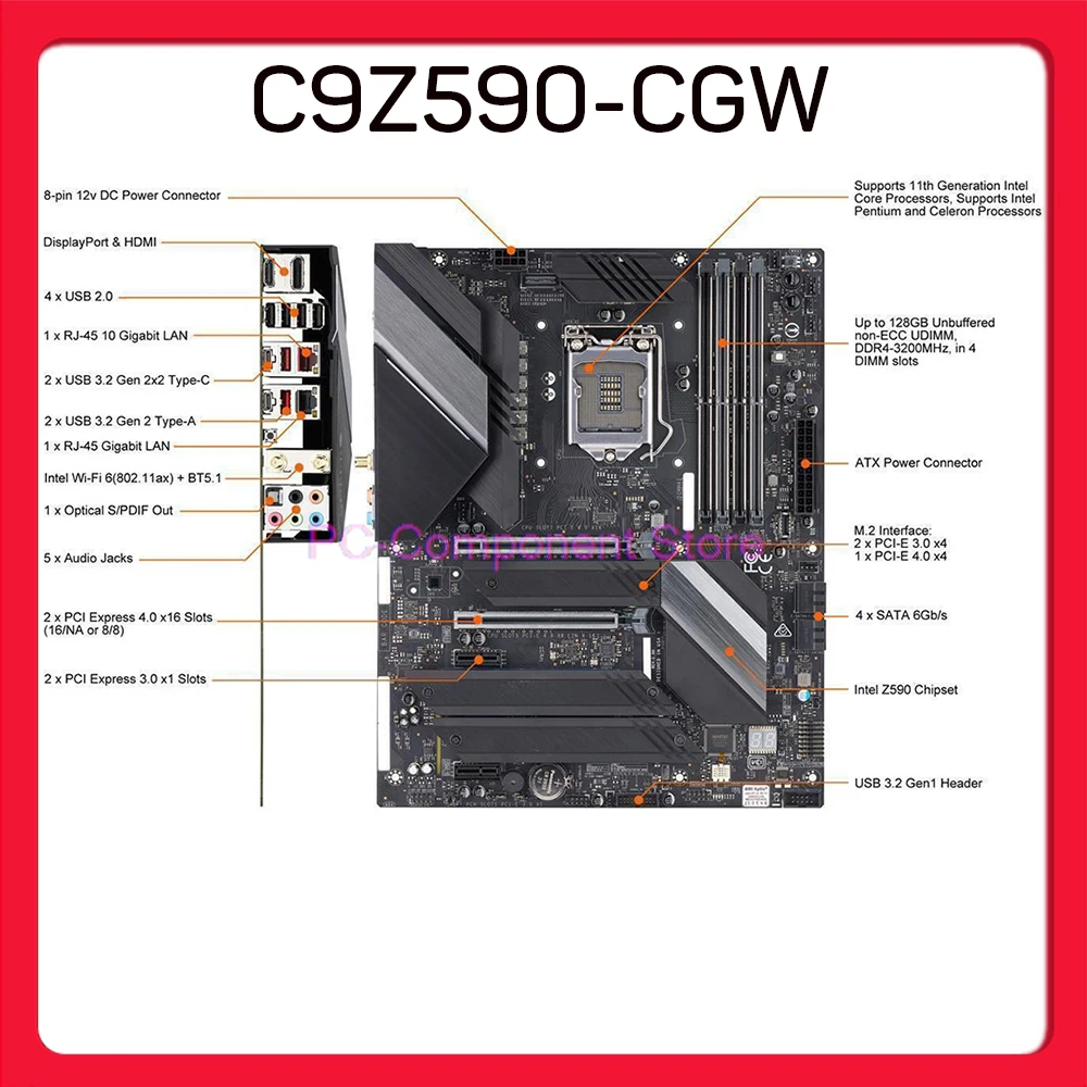 

Серверная материнская плата для Supermicro PCIE 4,0 C9Z590-CGW