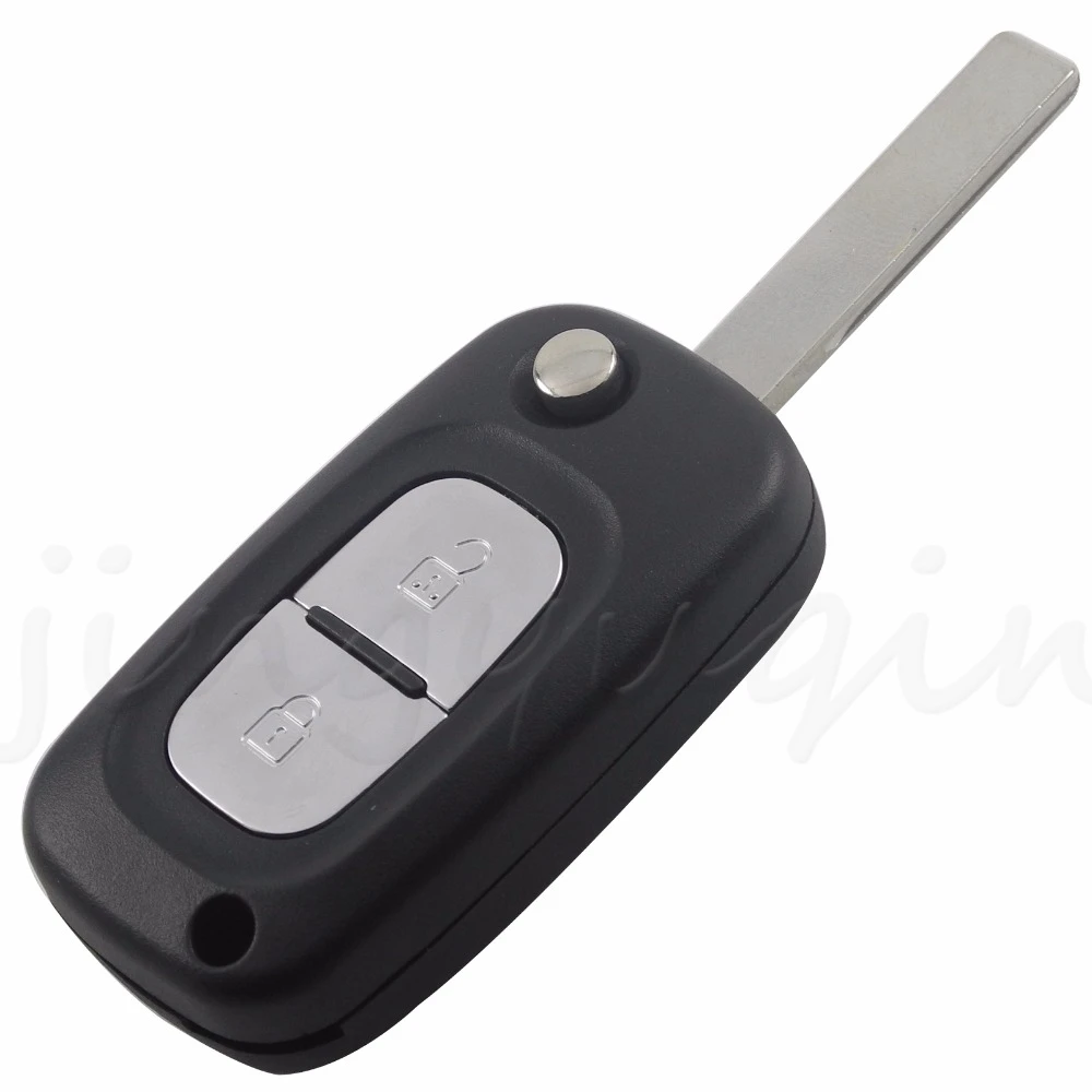 Jingyuqin 2 Buttons Remote Flip Car Key Shell Case Fob Cover For Renault Clio Megane Kangoo 2 Modus HU83 Blade Car Accessories
