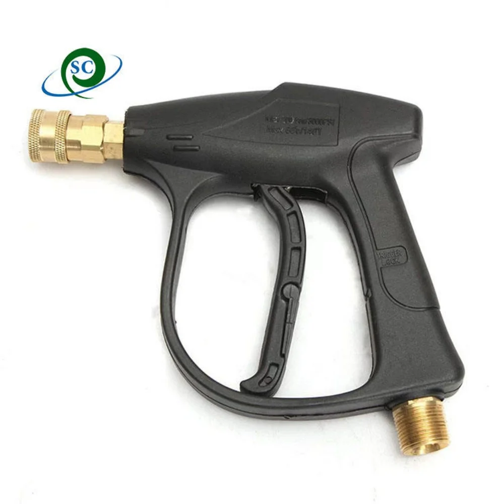 High Pressure quick connect Spray Gun 300bar 4000PSI M22 Big Flow Brass For Washer Cleaning Gun car washing 5 color nozzle set