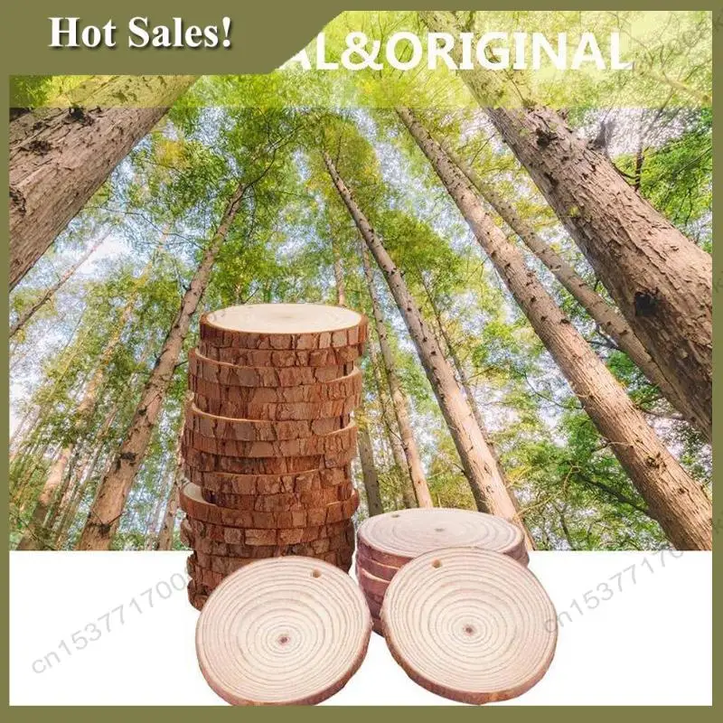 -A23G 30 Pcs 2.4-2.8 Inch Natural Wood Slices Craft Wood Kit With Hemp Rope For Arts And Crafts Christmas Ornaments DIY Crafts