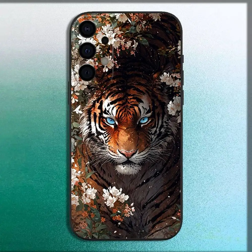 Animal Panthera tigris Phone Case For Samsung Galaxy A73,72,71,A52,51,40,41,A22,A32,31,A13,12,Note20 Soft Black Shell #5