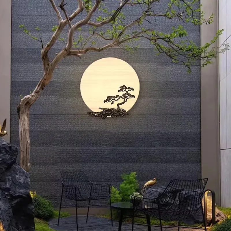 

Designer Moon Wall Lamps Villa Courtyard Background LED Wall Sconces Restaurant Balcony Study Luxurious Home Decor Light Fixture