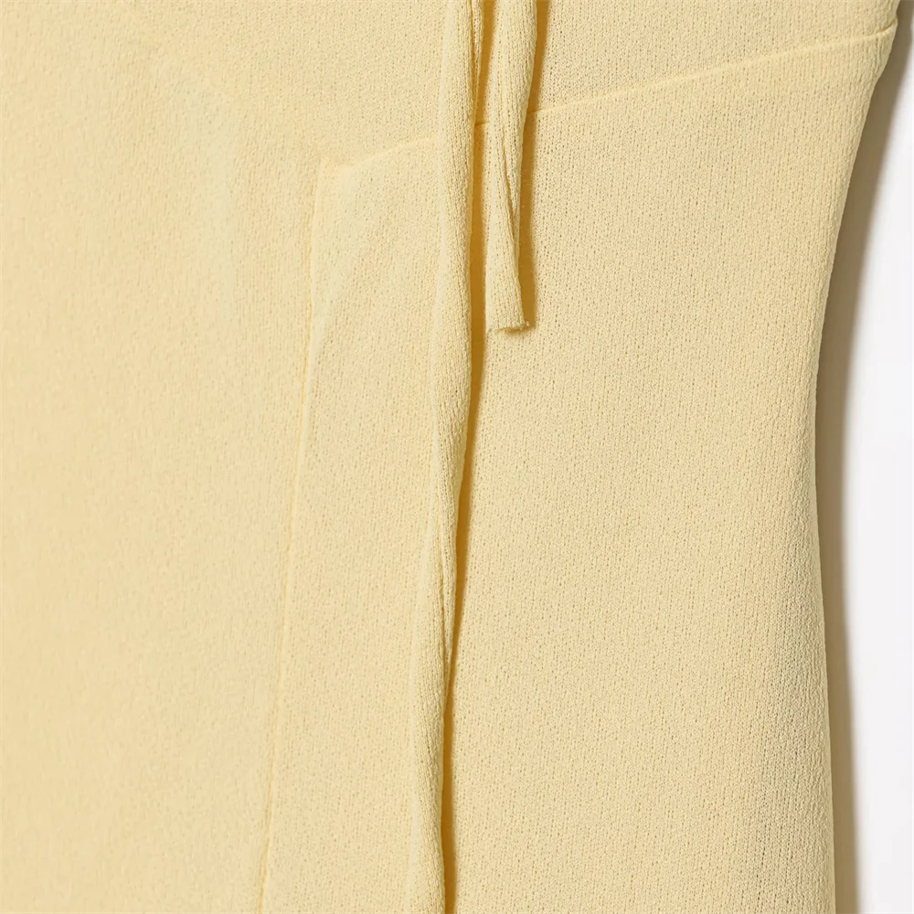 BM&MD&ZA2025 Vestido decorativo em camadas com decote em V doce e suave sem costas verão recém-chegado vestido longo feminino