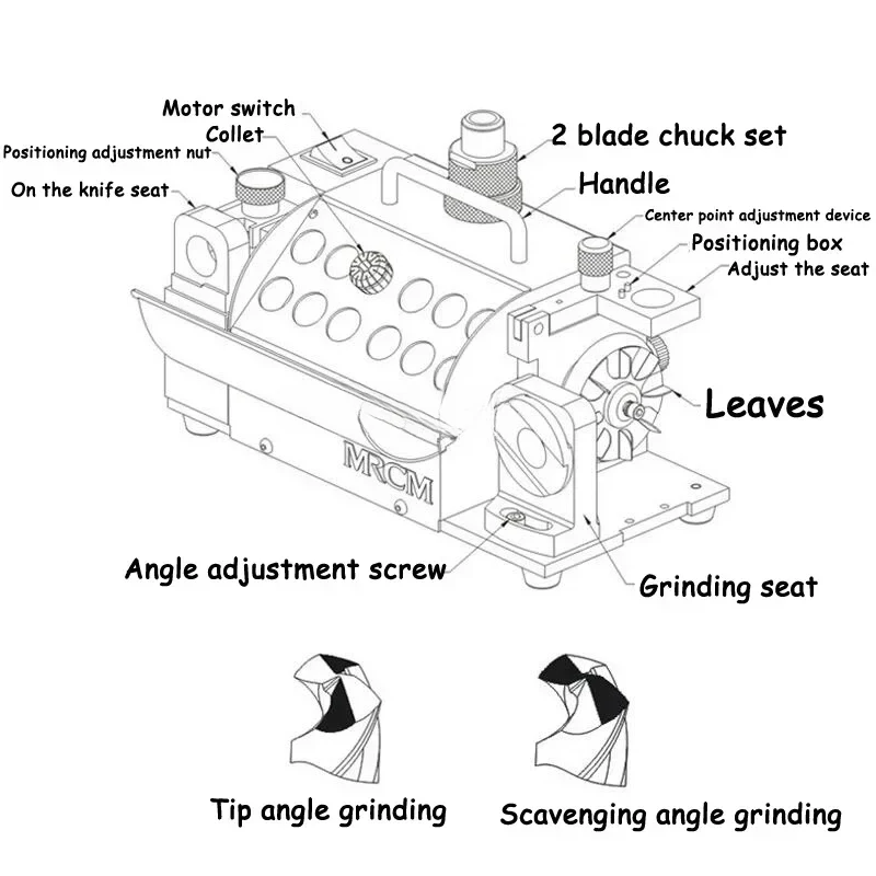 1PC MR-13A Drill Bit Sharpener Drill Grinding Machine Portable Carbide Tools 2-13mm 100-135Angle  110/220V