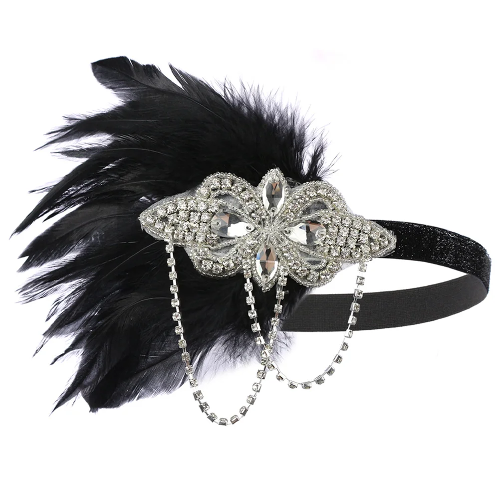 

Vintage 1920s Headband Rhinestone Tassel Hair Accessory for Cocktail Party Wedding 20s Hairpiece Elegant Hairband