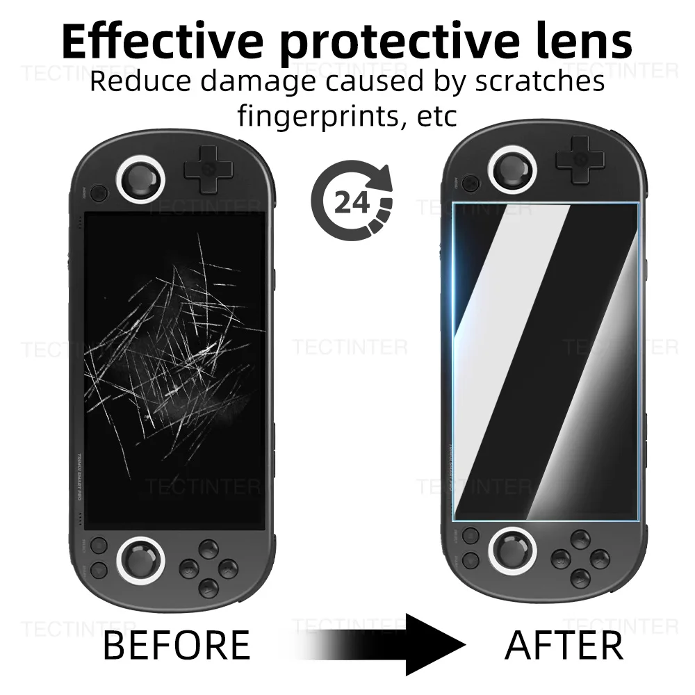 1/2/3 قطعة واقي للشاشة مضاد للخدش لوحدة تحكم ألعاب Trimui Smart Pro 9H طبقة رقيقة واقية من الزجاج المقسى ملحقات الألعاب