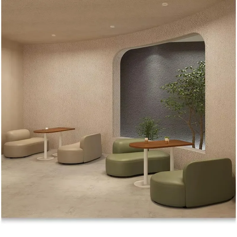 Light Luxury Cheap Coffee Shop Used Booths Seat High Back Sofa Sets Cafe Bench Seating Fast Food Restaurant Furniture for Sale view 5