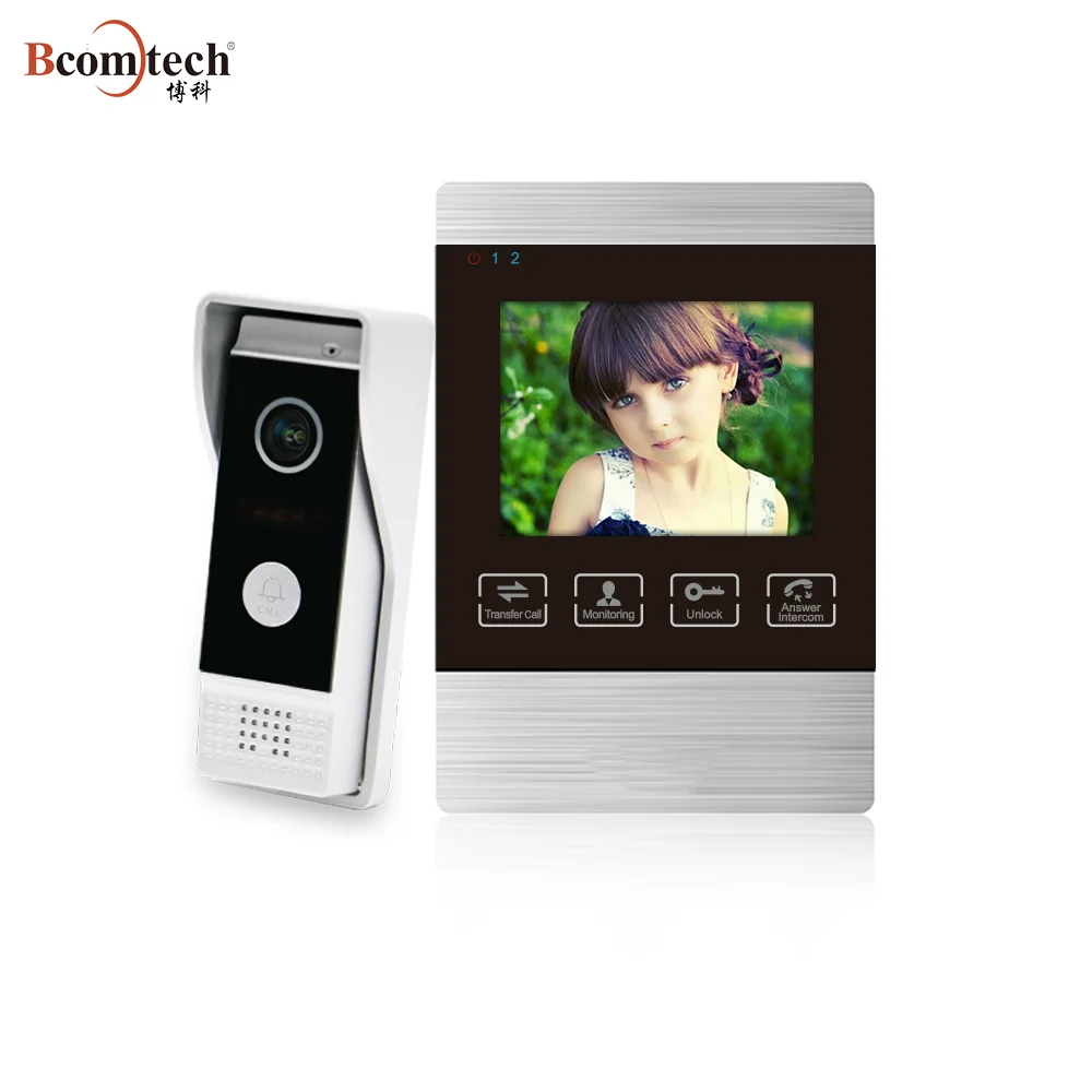 Promotion110 degree Wide Angle Door Dell Support 32G SD Card 4 Inch Wired Video Door Phone Intercom