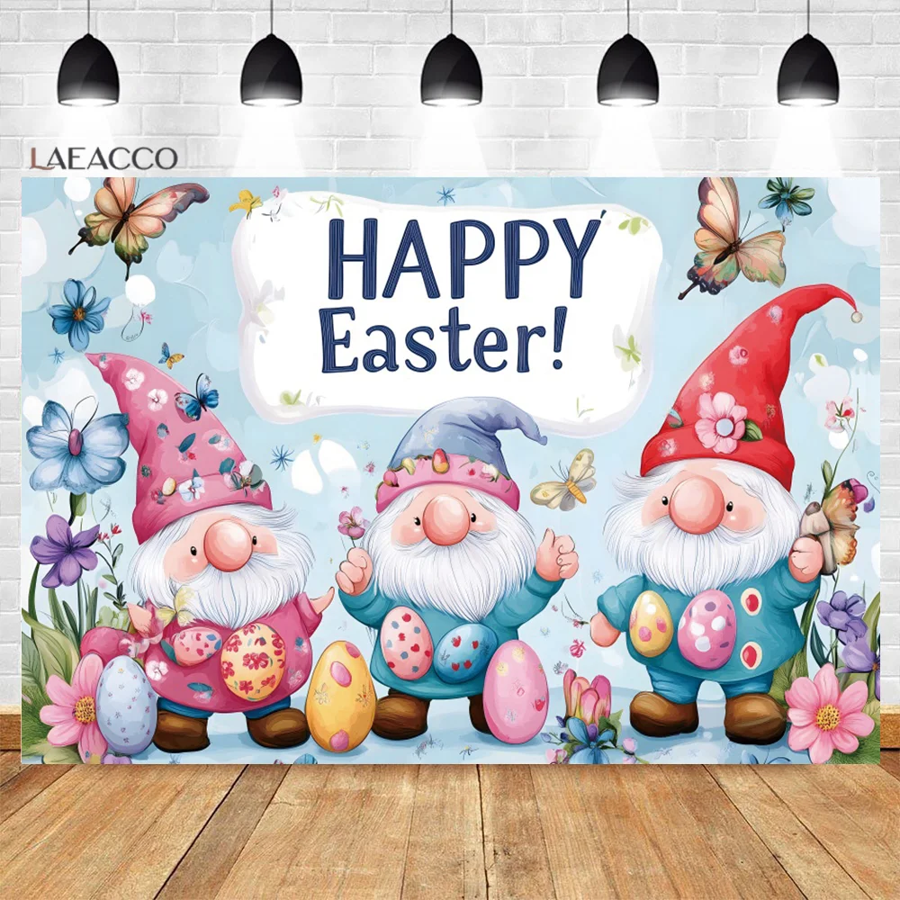 Selamat Paskah Latar Belakang Fotografi Warna Kebangkitan Telur Jenggot Putih Kakek Kupu-kupu Terbang Dekorasi Pesta Potret Alat Peraga Foto