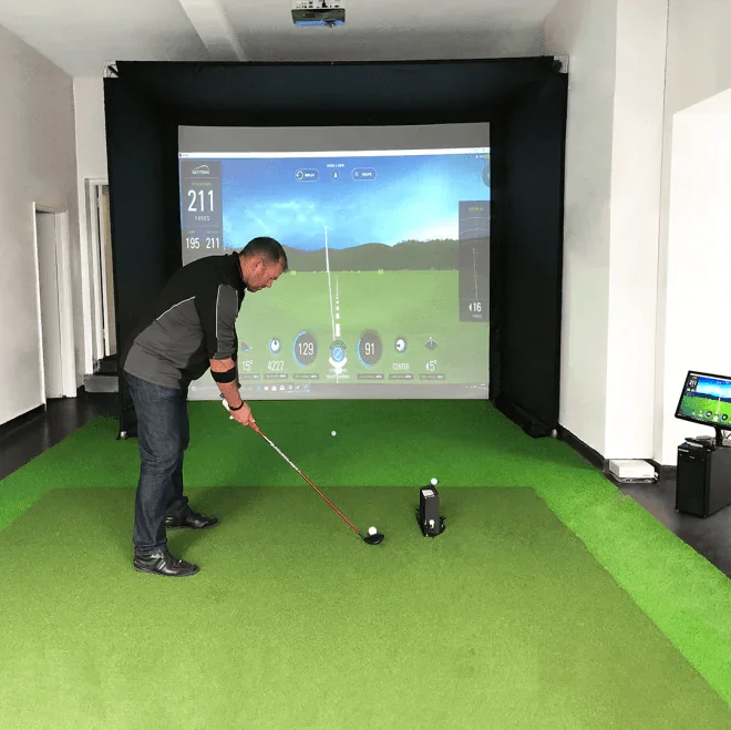 Home Indoor Golf Simulator With Interactive Projection Game & Football Simulator Launch Monitor System