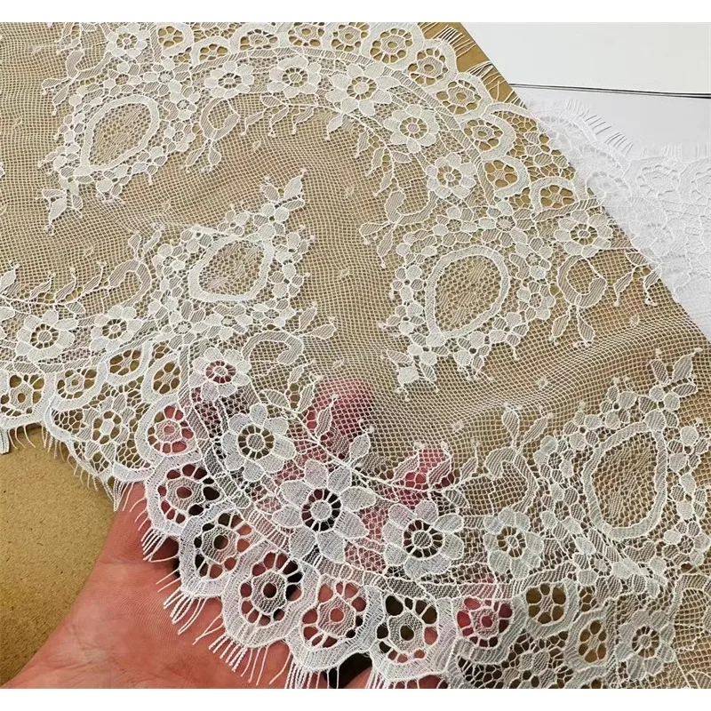 (1 yarda/rollo) accesorios de encaje de pestañas de alta calidad hechos a mano DIY calidad bordado ropa vestido de novia telas decorativas