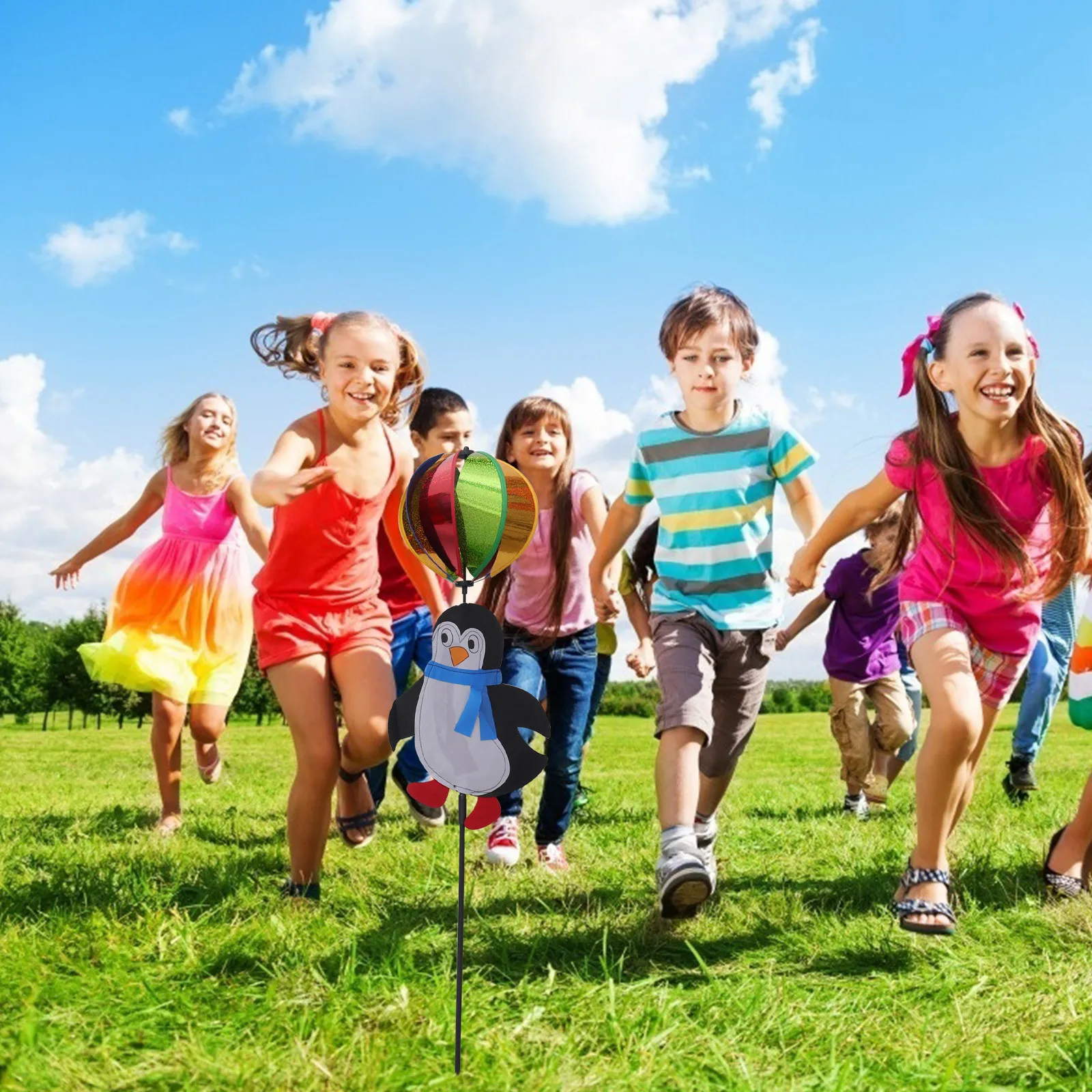 

3pcs Colorful 3D Dolphin Head Ball Windmill Outdoor Garden Decoration Xmas Lawn Yard Decor For Party Kindergarten Activity 3