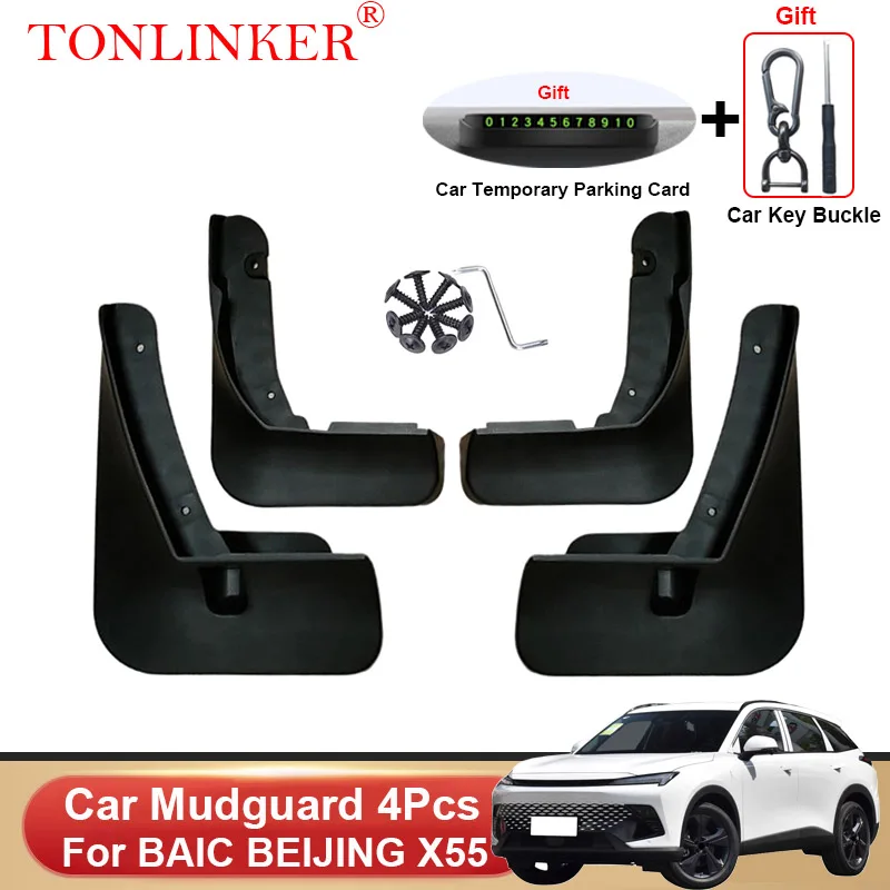 TONLINKER Car Mudguard For BAIC BEIJING X55 2022 2023- Mud Flaps Mudguards Splash Guards Front Rear Fender Mudflaps Accessories