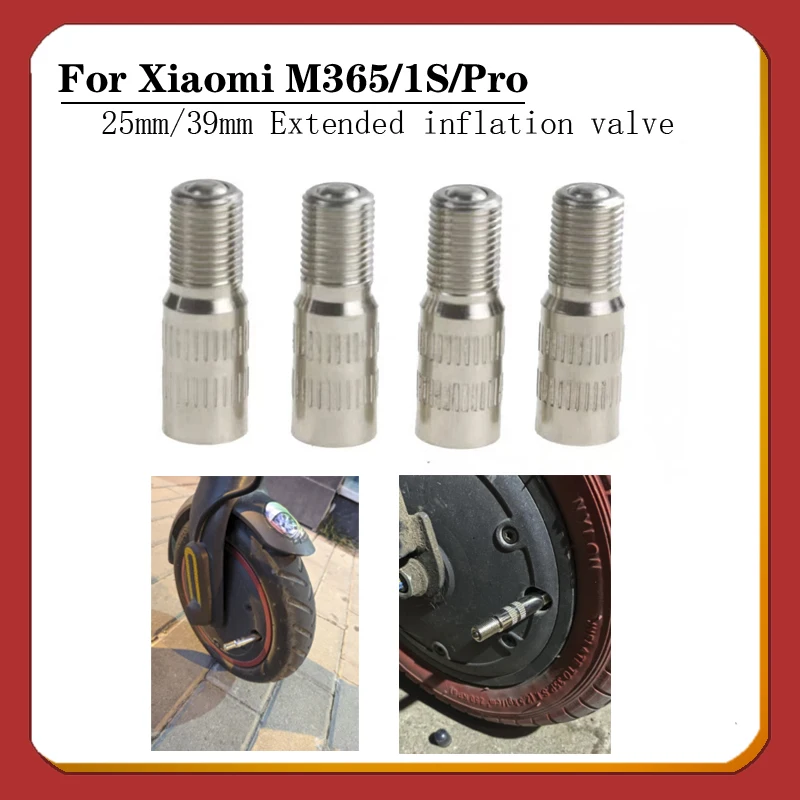 Scooter Front Wheel Motor Inflatable Extension Air Valve For Xiaomi MI 3 M365 Pro pro2 1S Inflatable Air Nozzle Replacement