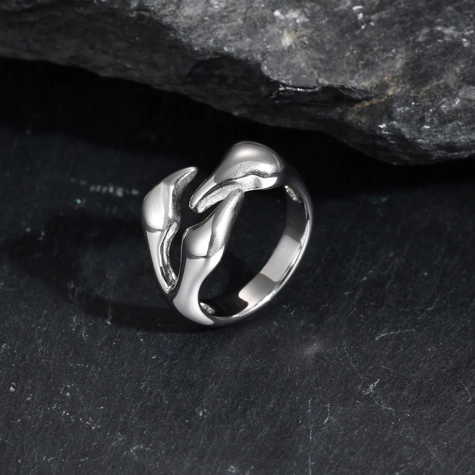 Rock-Punk-Klauenring für Männer und Jungen, wasserdichter Dinosaurier-Klauenring aus Edelstahl, kausaler Schmuck, Halloween-Geschenk