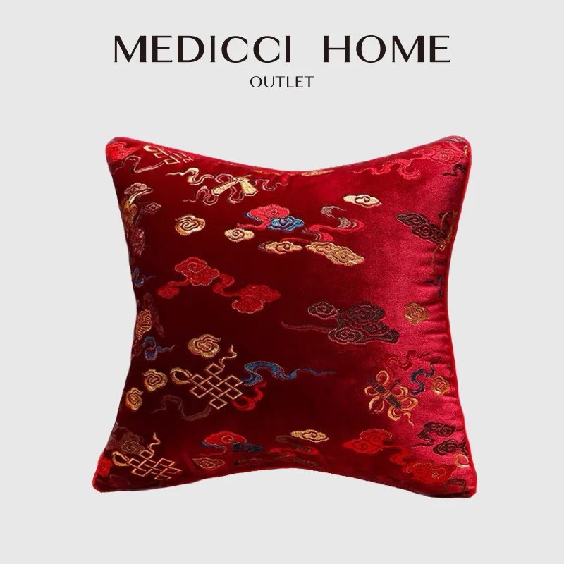 

Medicci Home Paislay Floral Embroidered Cushion Cover Oriental Style Vintage Luxury Exquisite Handmade Throw Pillow Case 45x45cm