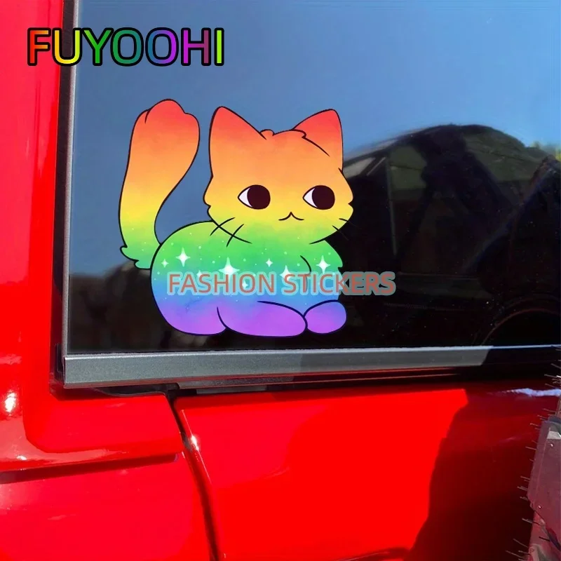 

FUYOOHI Gay Pride Cat Bumper Sticker Vinyl Decal