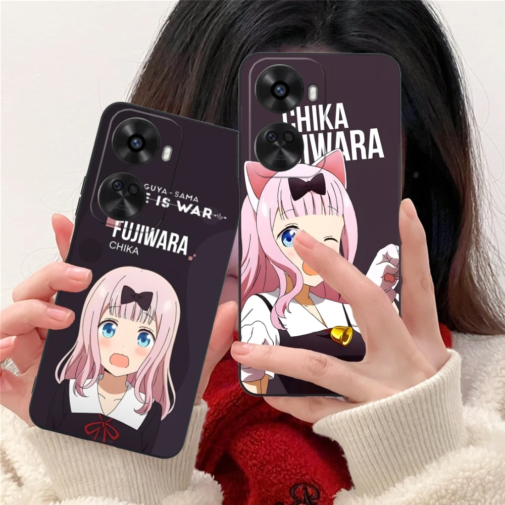 Kaguya Sama Chika Mobile Cell Phone Case for Huawei Nova 12 11 10 9 8 7 Pro SE 5G Black Soft Phone Cover Shell