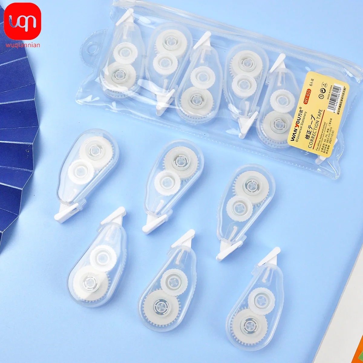 2025 New 6Pcs Cute Correction Tape Mini Roller White Out Eraser School Office Stationery