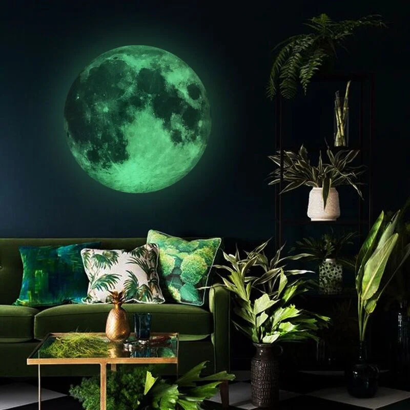 5pcs Luminous Moon Stars Wall Stickers for Kids room Bedroom Decor Glow in the dark Earth Wall Decals Noctilucent Home Stickers