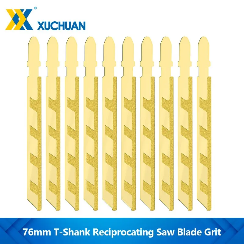 HAMPTON Jig Saw Blade 76mm T-Shank Reciprocating Saw Blade Grit 50 Diamond Coated Jigsaw Blade for Granite Tile Ceramic Cutting