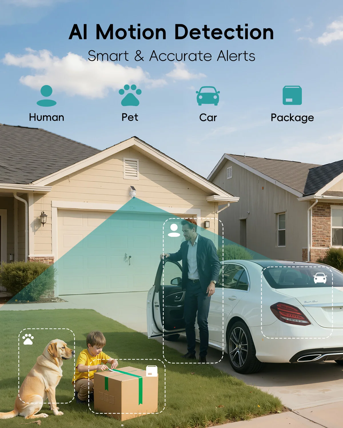 ZUMIMALL Outdoor 2K Security Cameras Wireless , 360° PTZ Solar/Battery Powerd,Color Night Vision/2.4GHz WiFi,Cloud/Alexa-X3K