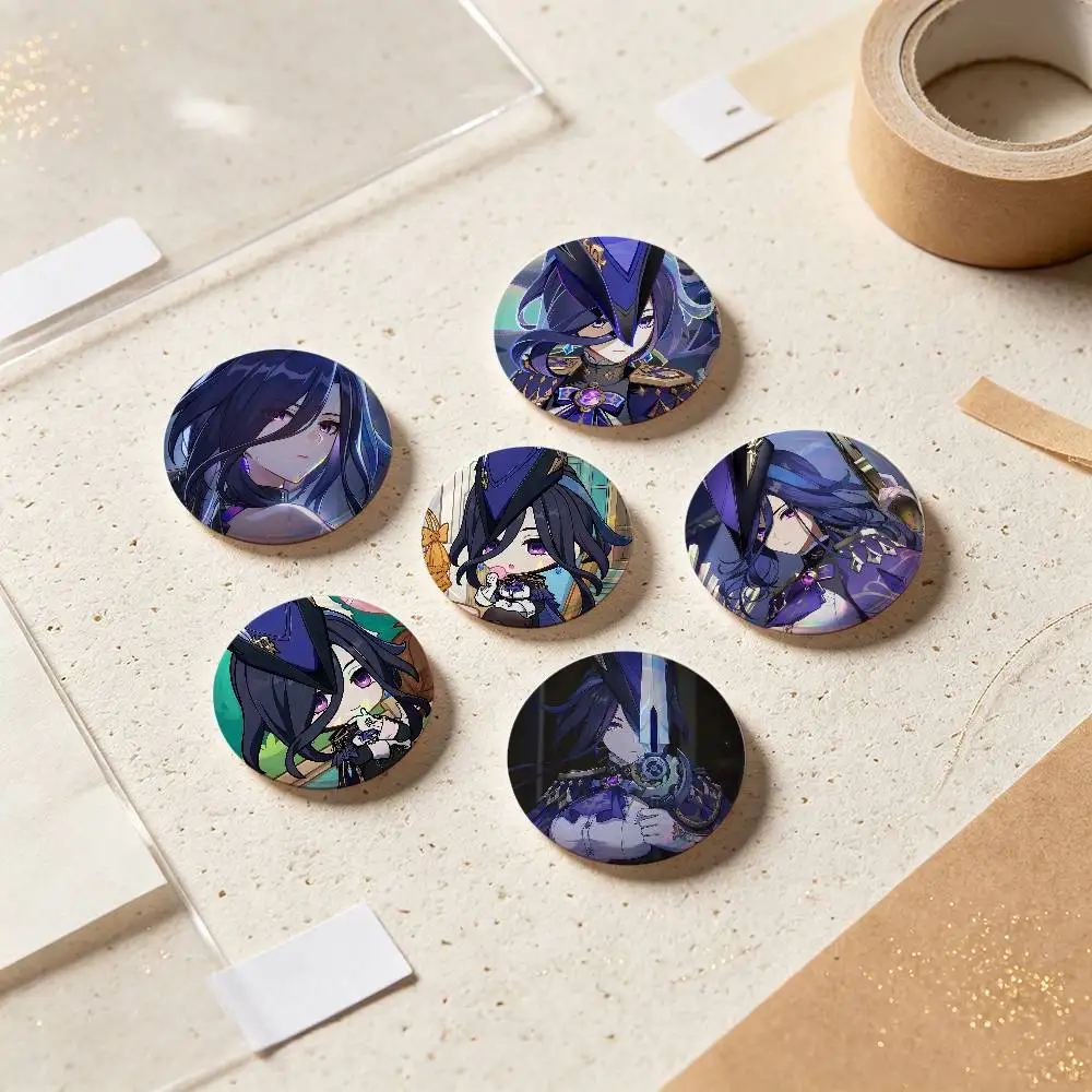 Clorinde Genshin Impact Badges Button Round Creative Pin Brooch Badge Bag Decor Accessories Fans Collect Friends Gifts