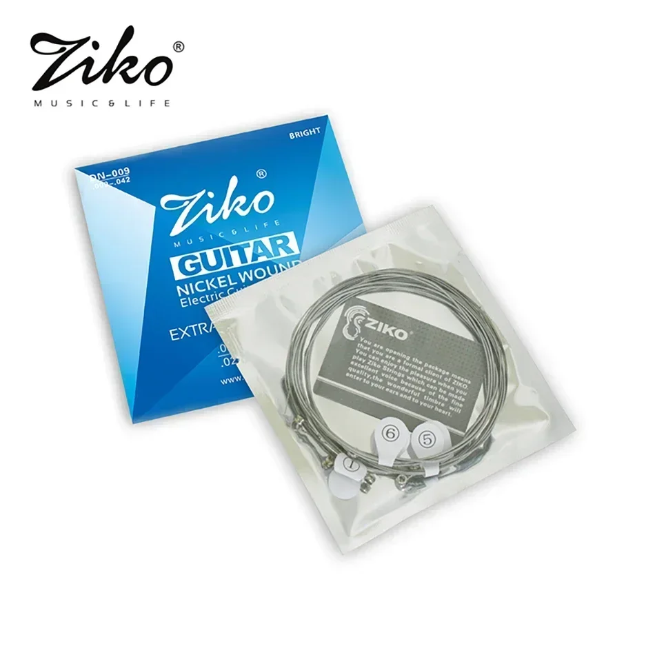 Ziko DN Series 10 Sets Electric Guitar Strings Hexagonal Core Nickel Plated Alloy Winding 009-042/010-046 Strings Wholesales