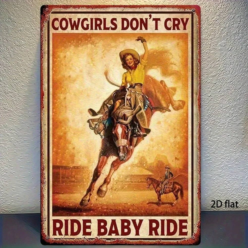 

Vintage Western Metal Tin Sign, Art Deco Retro Wall Art for Bar & Ranch, Trending Valentine's & Ramadan 2026 Home Decor