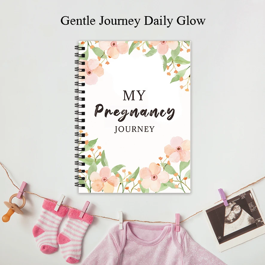 Pregnancy Journal Sticker Set for New Moms, Weekly Pregnancy Tracker Memory Book, 8.3x11.2 Inch, 32 Pages