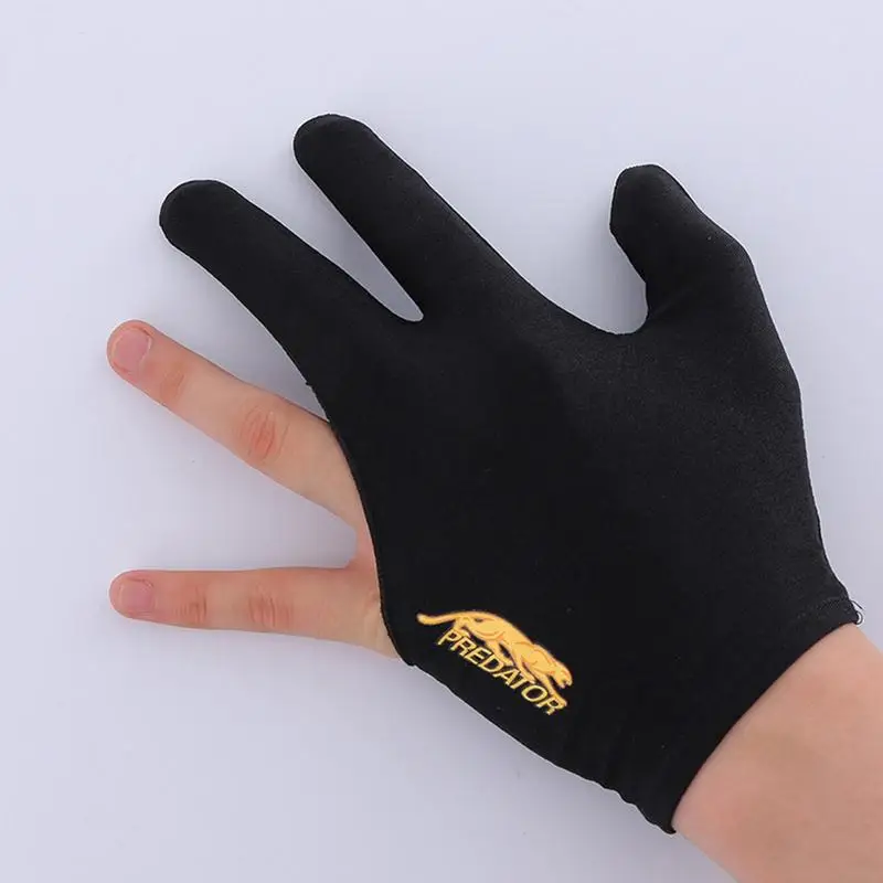 Billiards Glove 2pcs Three-finger Pool Players Gloves Embroidered Slip-proof Breathable Billiard Gloves Left Hand Protective