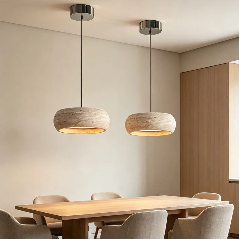 Vintage Stone Pendant Light LED Pendant Lamp  Minimalist Bedroom Bedside Table Lamps Kitchen Dining Room Hanging Chandeliers