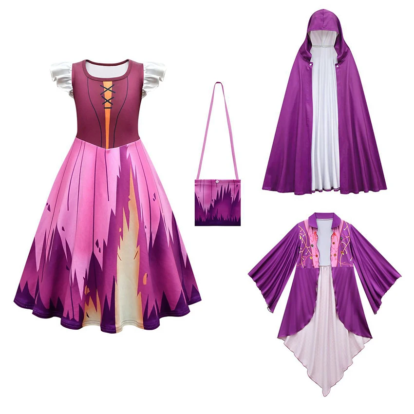 Mary Sanderson Hocus Pocus 2 vestido de niña Lolita capa bruja fantasía fiesta Cosplay ropa de Anime disfraces de Halloween bata para niños