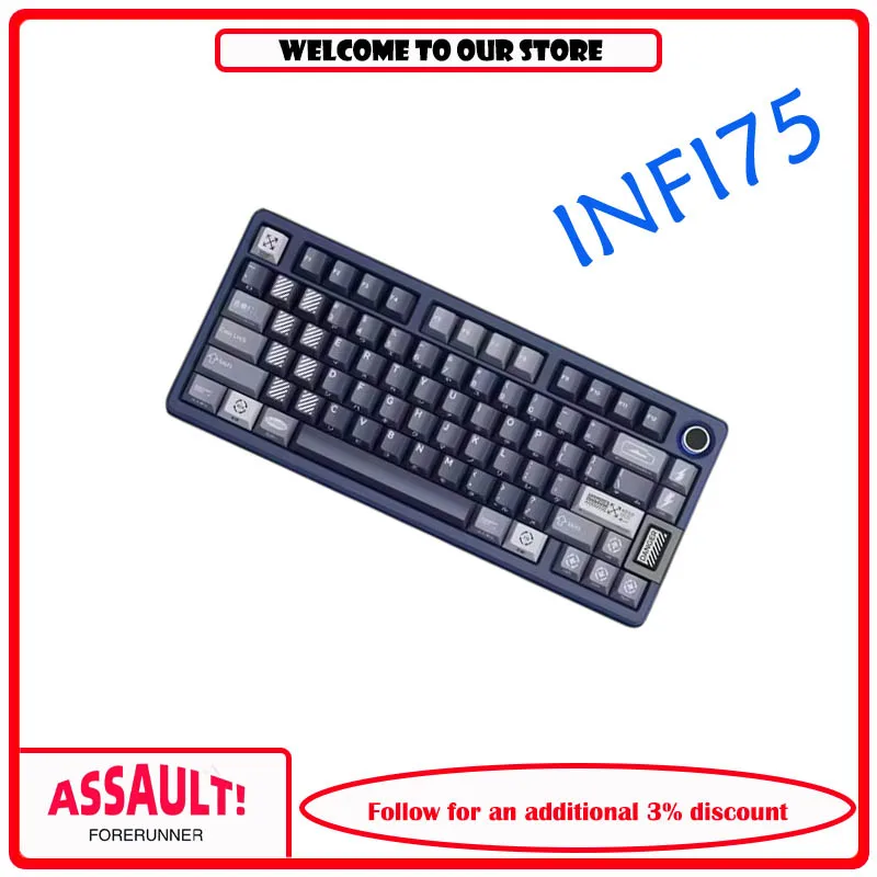 Keyverse INFI75 customized the third mock examination mechanical keyboard RGB full key hot plug KEEP OUT
