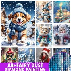 Fairy Dust AB Diamond Painting Jewelry Cross Stitch Christmas Girl Dog Bear Full Mosaic 5D DIY Rhinestones Embroidery Home Decor
